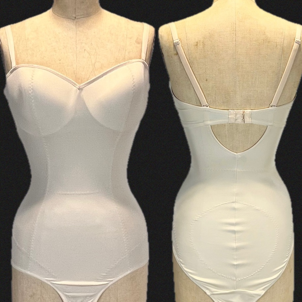 Shapewear one piece bodysuit lingerie Dr Rey’s beige nude 36C girdle bra shaper